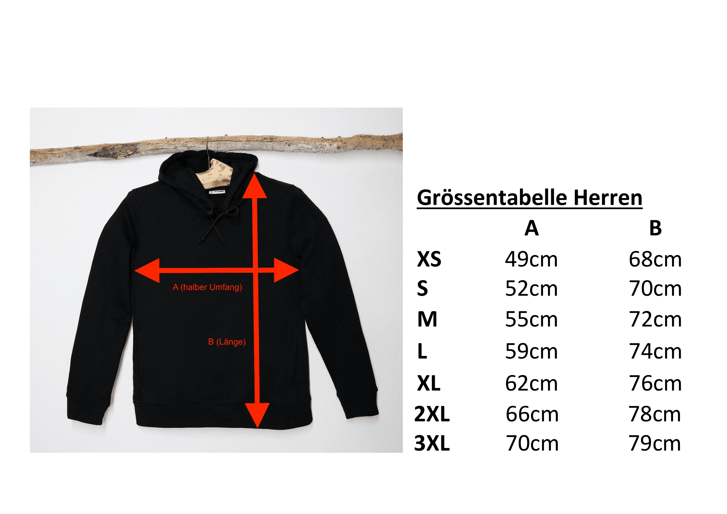 Grössentabelle Hoodie 2